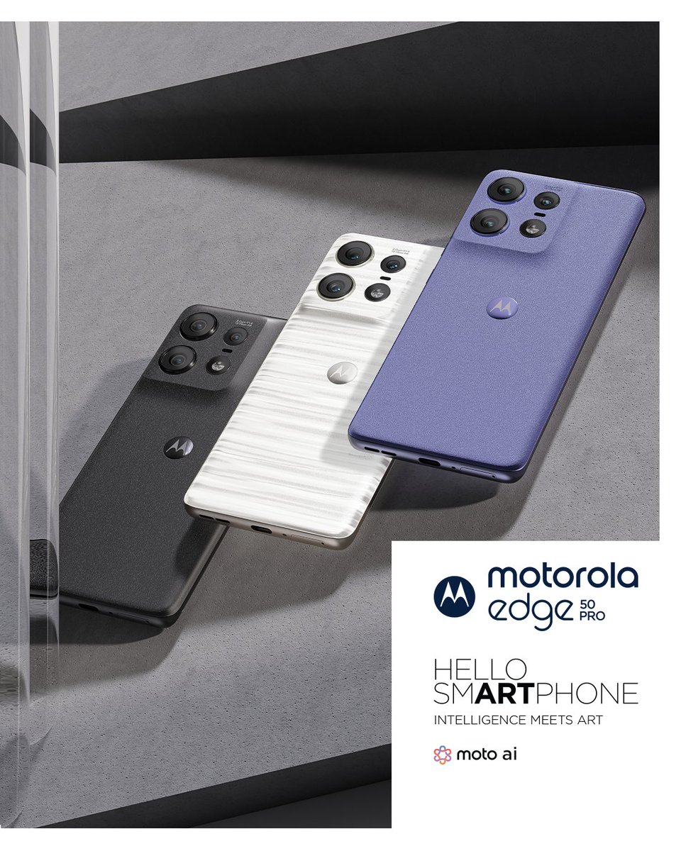 El nuevo Motorola edge 50 pro es mucho más que un teléfono. Descubre esta obra de arte que combina lo mejor de la IA con un diseño único. Conócelo en: bit.ly/443eogC #hellosmartphone #IntelligenceMeetsArt #hellomoto #edgefamily #smARTphone #motorolaedge50pro