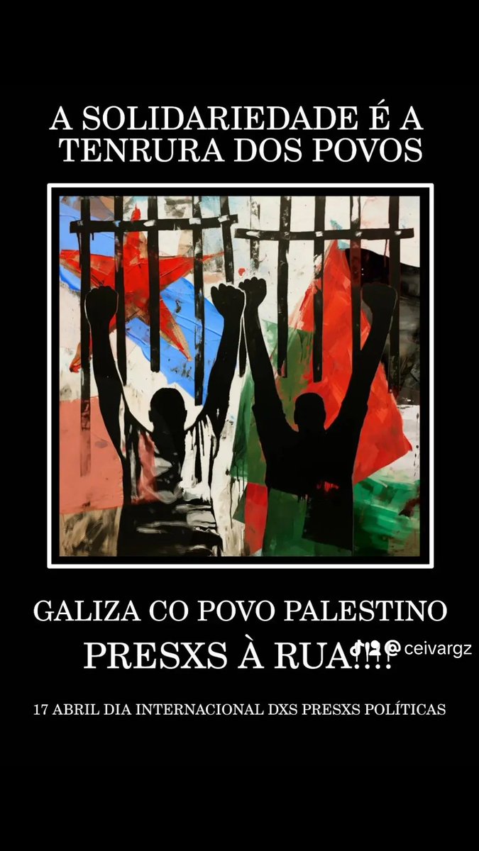 A solidariedade é a tenrura dos povos!
Galiza co povo palestino, presas à rua!