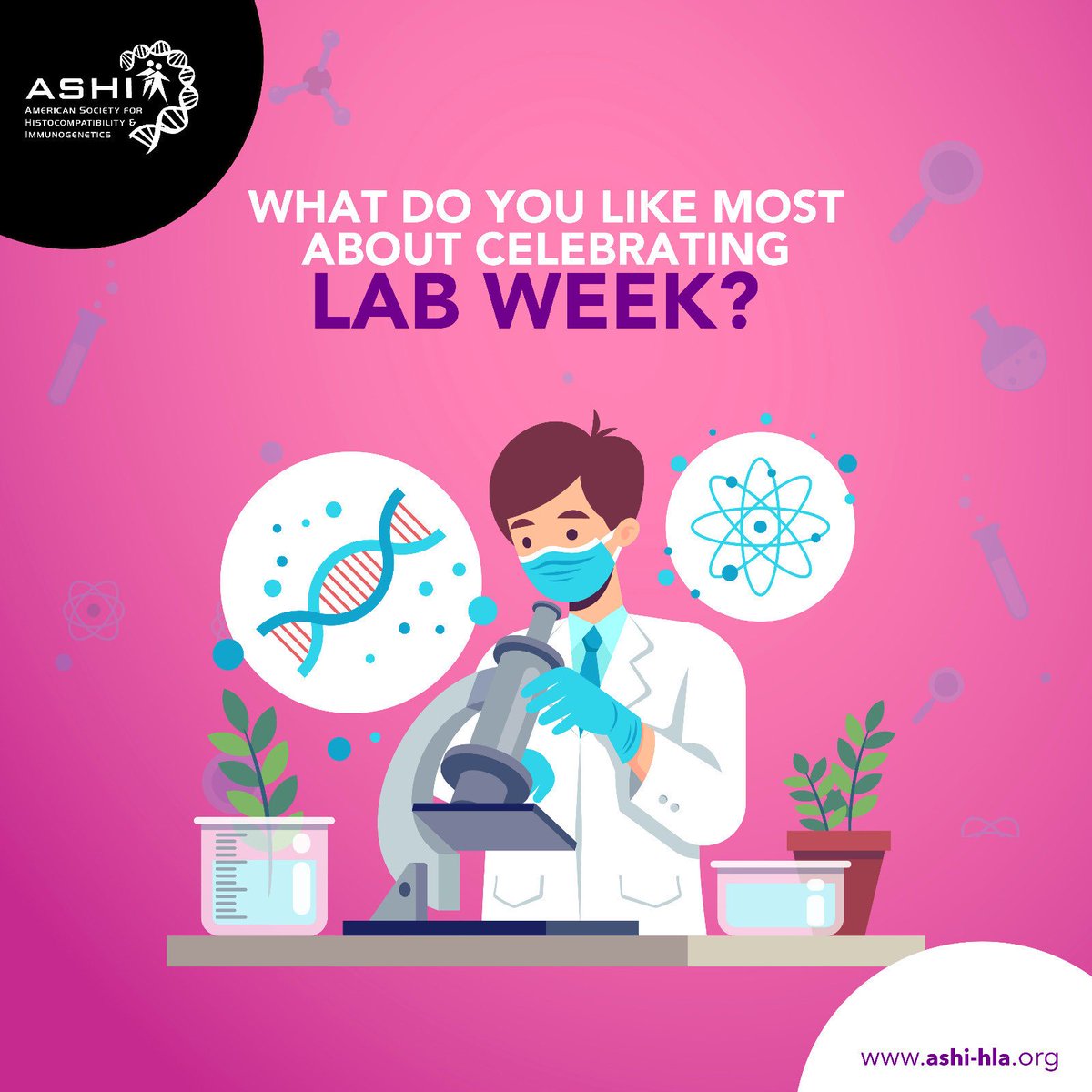 ASHIHQ's tweet image. ASHI Lab Week Question of the Day: 

What do you like most about celebrating Lab Week?

Share your favorite aspects of Lab Week celebrations in the comments below. 🥳💬 Don&apos;t forget, every comment enters you for a chance to win our daily prizes! 🎁 #LabWeekFun #ASHILabLife