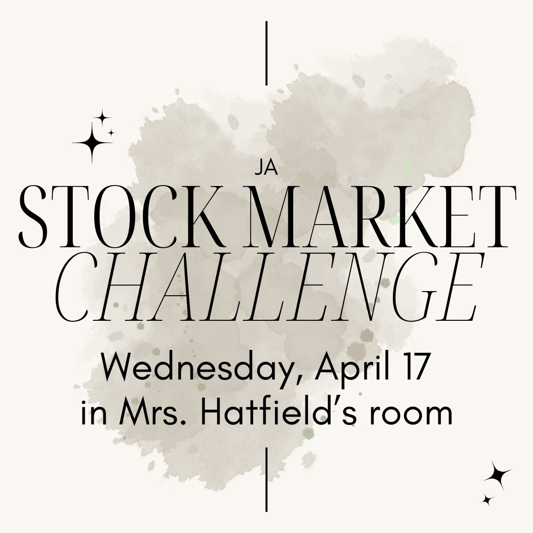 The #HPCStorm sophomores will participate in the Junior Achievement Stock Market Challenge @ 8:30 in Mrs. Hatfield's room. Good luck!