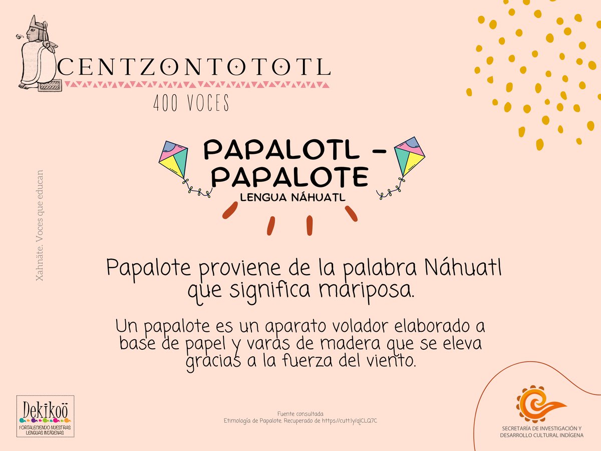 #Interesante '𝐂𝐞𝐧𝐭𝐳𝐨𝐧𝐭𝐨𝐭𝐨𝐭𝐥. 𝟒𝟎𝟎 𝐕𝐨𝐜𝐞𝐬'.        

Conoce palabras que contienen cultura, saber, conocimiento e identidad de #NuestrasLenguasIndígenas y han trascendido en el tiempo como las #VocesDeNuestrosPueblos #NuestraCulturaNuestraIdentidad #SNTE