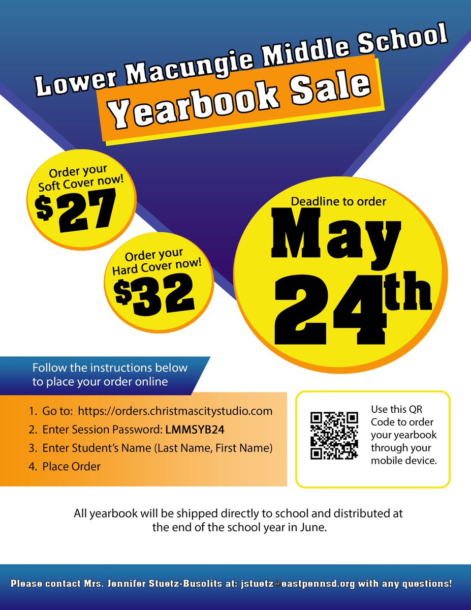 Don’t miss out on the memories! LMMS Yearbooks are now on sale through May 24. See flyer for ordering details!