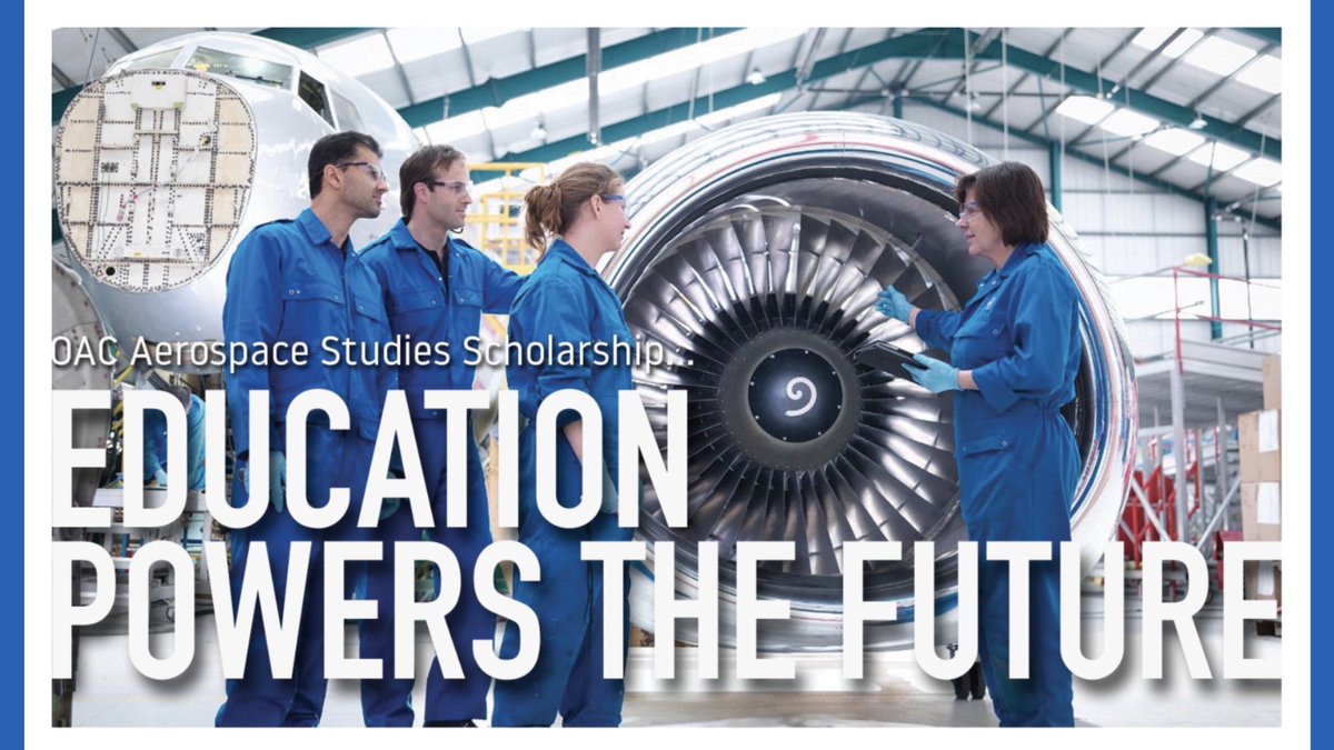 Applications for the OAC Scholarships for Aerospace Studies are due next week! @the_oac is offering five $2,500 CAD scholarships for 2024-2025. Students going into and enrolled in post-secondary aerospace programs in Ontario can apply. Learn more: bit.ly/3VzbcXF
