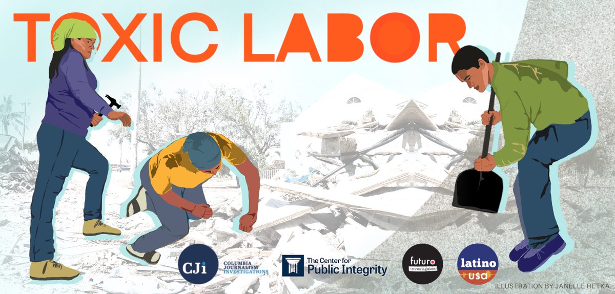 New @LatinoUSA episode 🎧 @Maria_Hinojosa & @mizamudio uncover how prolonged exposure to toxins affects the health of immigrant workers who clean up major disasters. Produced by @fuhinvestigates, in collab w/ @publicintegrity & @columbiajourn. LINK ➡️ bit.ly/441uM16