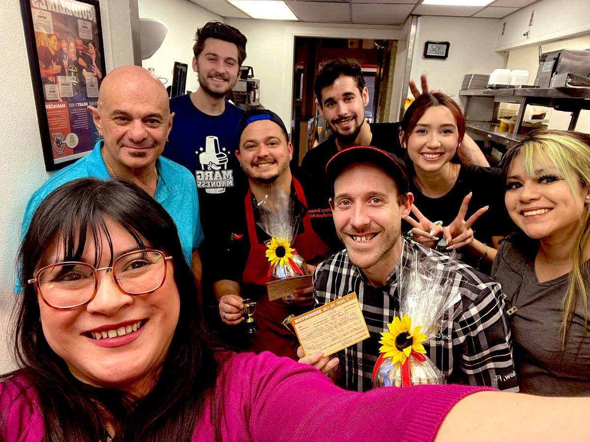 Cheers to training team Jeff&roni!
We loved having ya’ll. Thank you for all the wisdom you brought to our kitchen and growing our sunflowers 🌻 #chilislove#trainersmatter