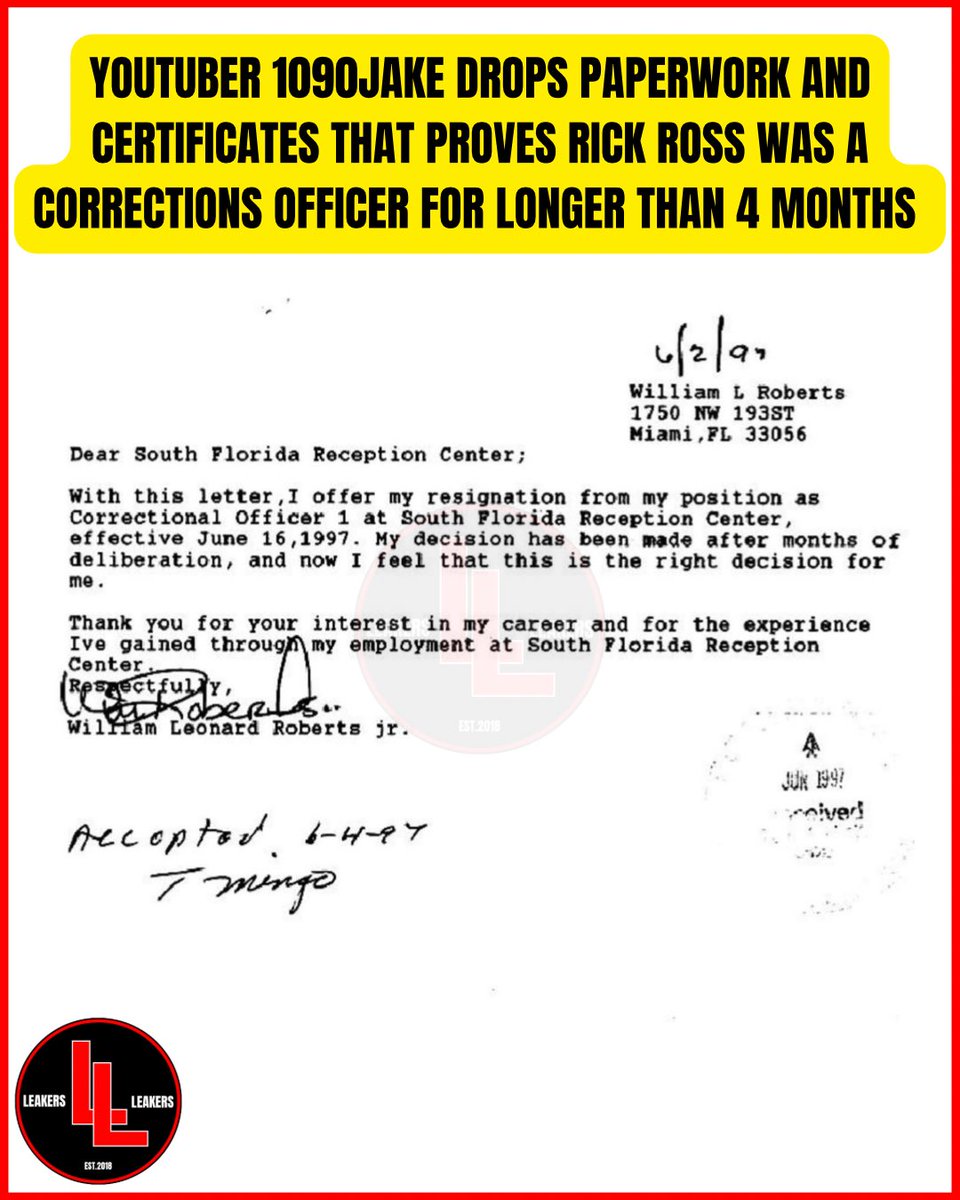 LitLeakers's tweet photo. #1090Jake wasn’t feeling #RickRoss calling #Drake a white boy so he released certificates and signed paperwork. https://t.co/YsIPj4Ejpr