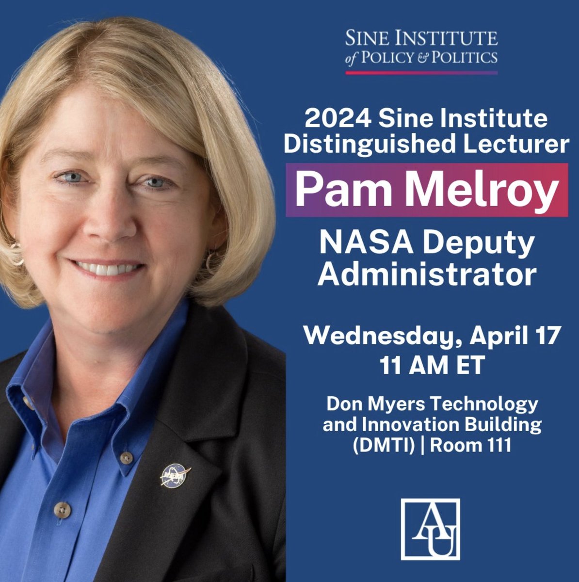 Mark your calendars! 🗓️ Join #2024SineFellow and NASA Deputy Administrator @Astro_Pam for a discussion on her career, women in STEM, and space exploration! Happening on April 17 at 11 a.m. RSVP here: bit.ly/4d2QI03