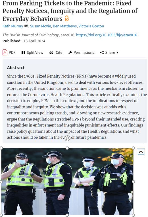 What did you feel about the Fixed Penalty Notices (#FPNs) issued during #Covid19? Were they fair and justified or did they create inequalities in enforcement and inequitable punishment? Read our latest research academic.oup.com/bjc/advance-ar… @EqualityPoverty @ScotGovJustice