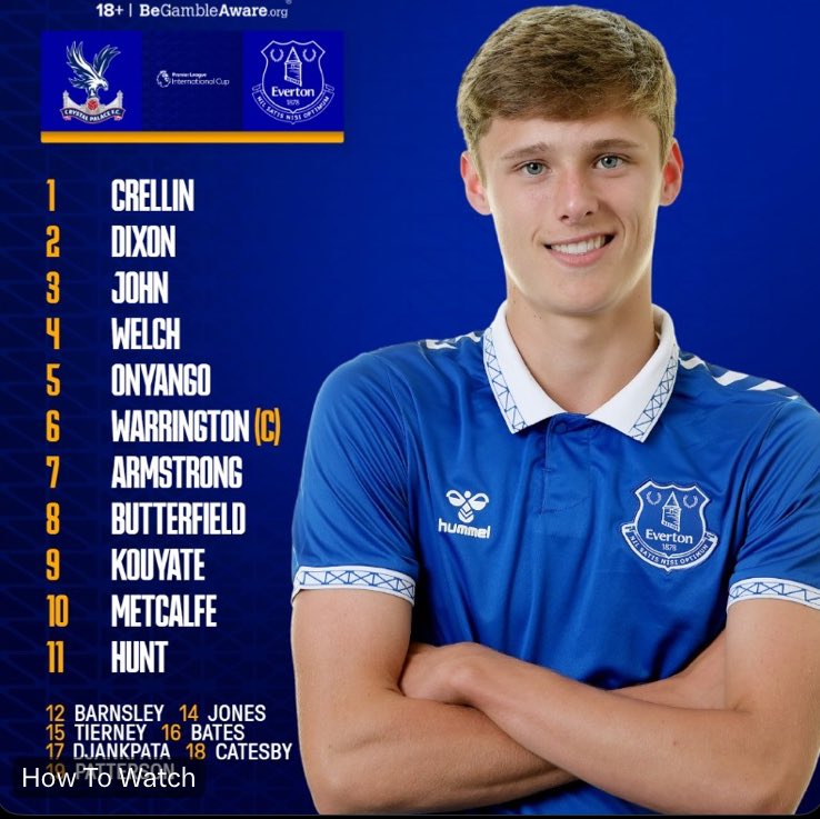 🚨The team that starts for Everton U21’s tonight against @CPFCAcademy in the #PLInternationalCup semi-final!