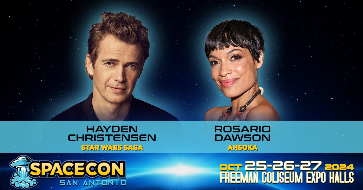 Hayden Christensen and Rosario Dawson duo photo ops are now on sale at SpaceconSA.com