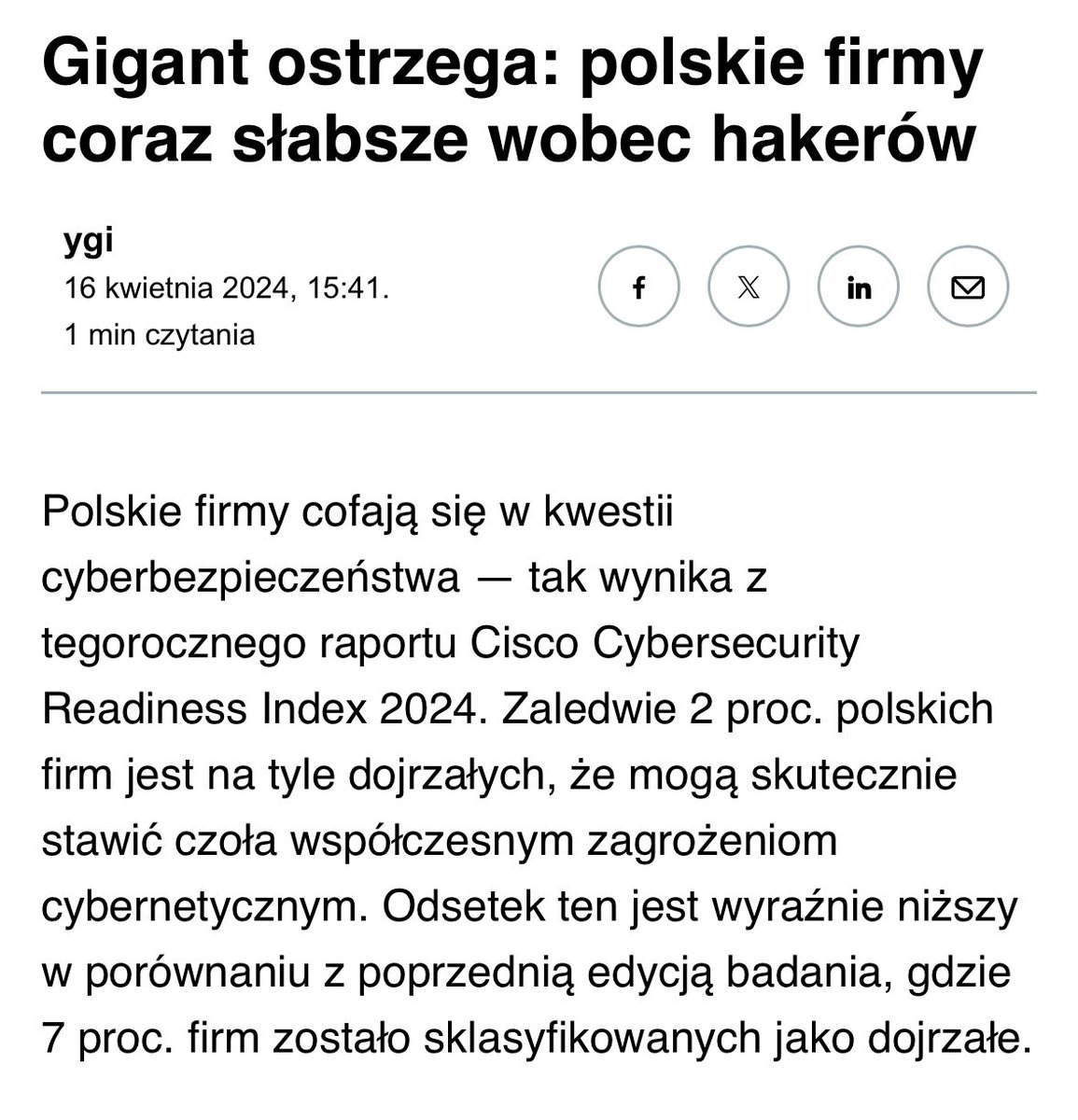 Zaufana3Strona's tweet photo. Poziom cyberbezpieczeństwa polskich firm spadł w ciągu roku ponad trzykrotnie a wy dalej siedzicie na Twitterze?!? Do roboty! https://t.co/cWe9ucnJKs
