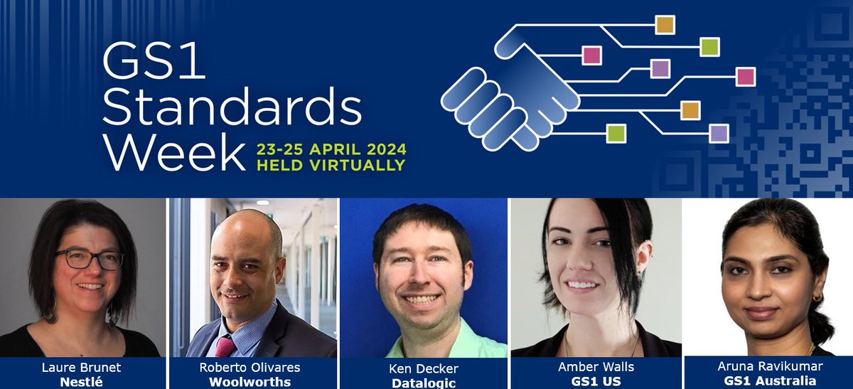 gs1's tweet photo. 📢 Next week! Don't miss #GS1StandardsWeek2024's Opening plenary on 23 April, 13:00 CET. Join us along with speakers from @Nestle, @Woolworths, @DatalogicGroup, @GS1_US and @GS1_AU as they explore the future of #2Dbarcodes in #retail. Register now! https://t.co/XxOlPgT1RC https://t.co/pg9XbYjiyp