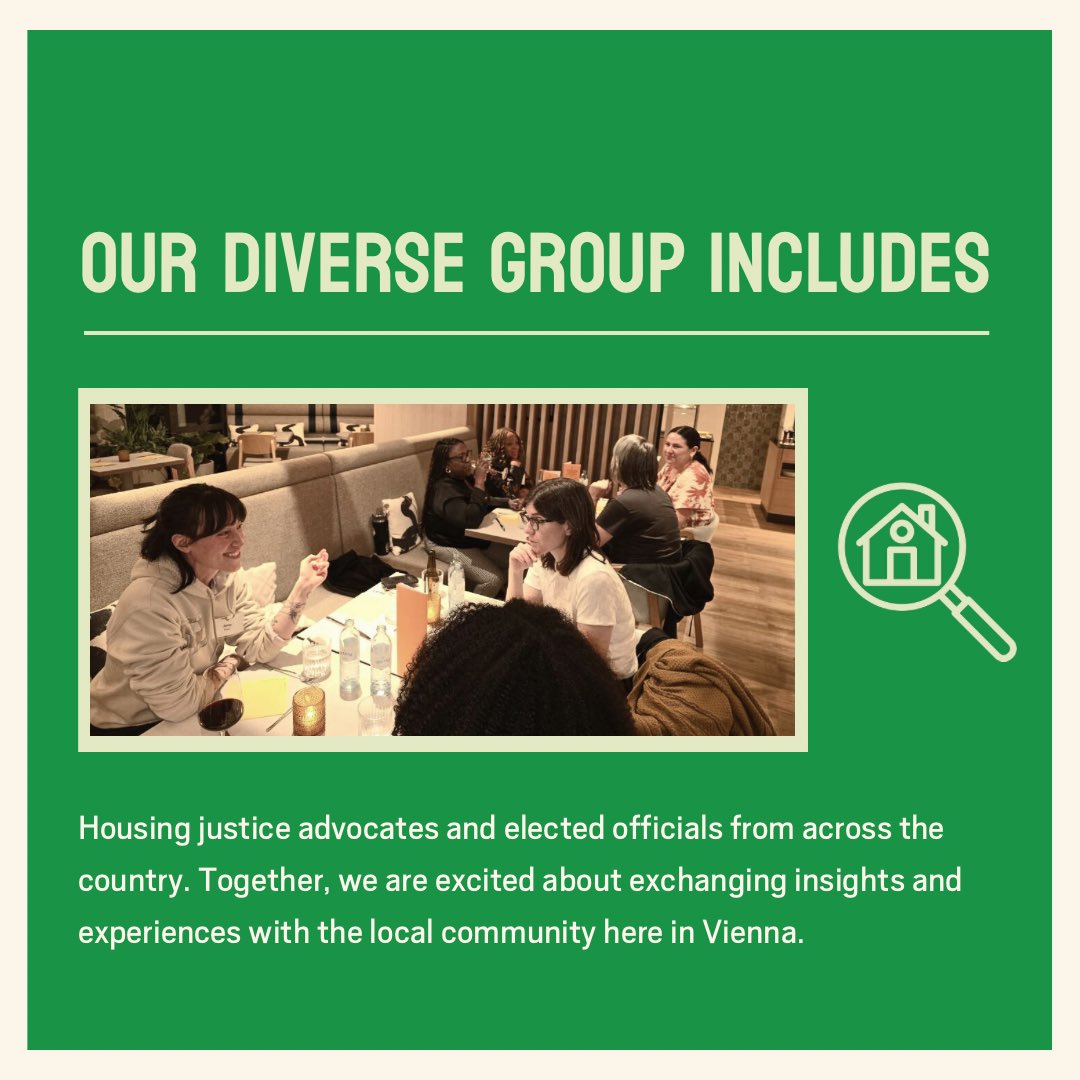 The IL GND Social Housing Delegation has arrived in Vienna, AUT. Our group includes housing justice advocates & elected officials from across the country. We’re excited about exchanging ideas & experiences with the local community here. Subscribe bit.ly/delegationupda…