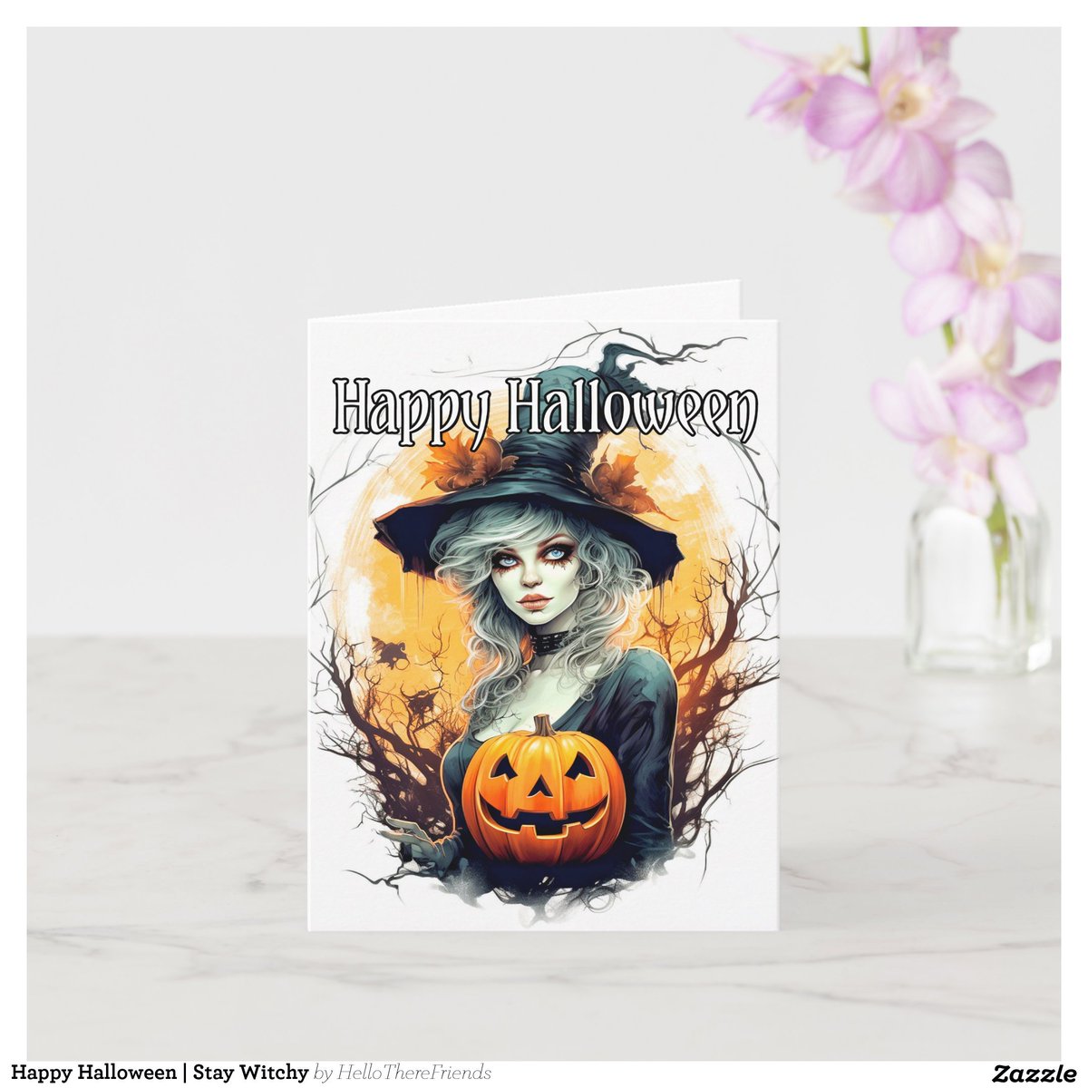 Stay Witchy Happy Halloween greeting card→zazzle.com/z/2arpbjp3?rf=…

#HalloweenCards #Halloween2024 #HappyHalloween #Witches #Witch #Pumpkins #Autumn #Artsy #Holidays #Zazzle