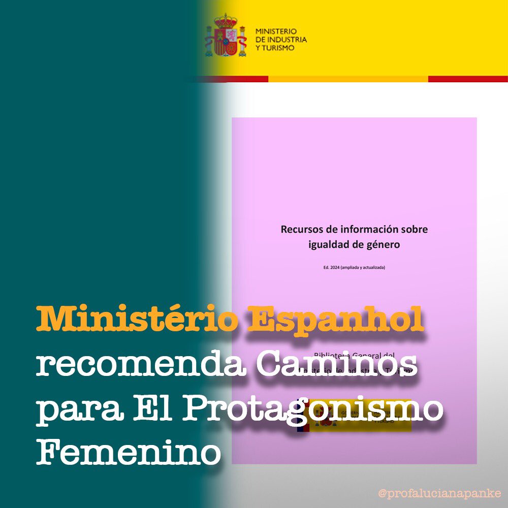 Sou a única brasileira recomendada. Iniciativa da Biblioteca Geral do Ministério da Indústria e Turismo (MINTUR) busca atingir o Objetivo 5 da Agenda 2030 da ONU: promover a igualdade de gênero e capacitar todas as mulheres e meninas.

 mintur.gob.es/es-es/servicio…
