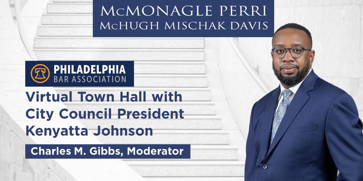 Charles Gibbs recently moderated a virtual town hall with @PHLCouncil President Kenyatta Johnson for the members of the @PhilaBar Association. mpmpc.com/news/charles-g… #Law #Philadelphia