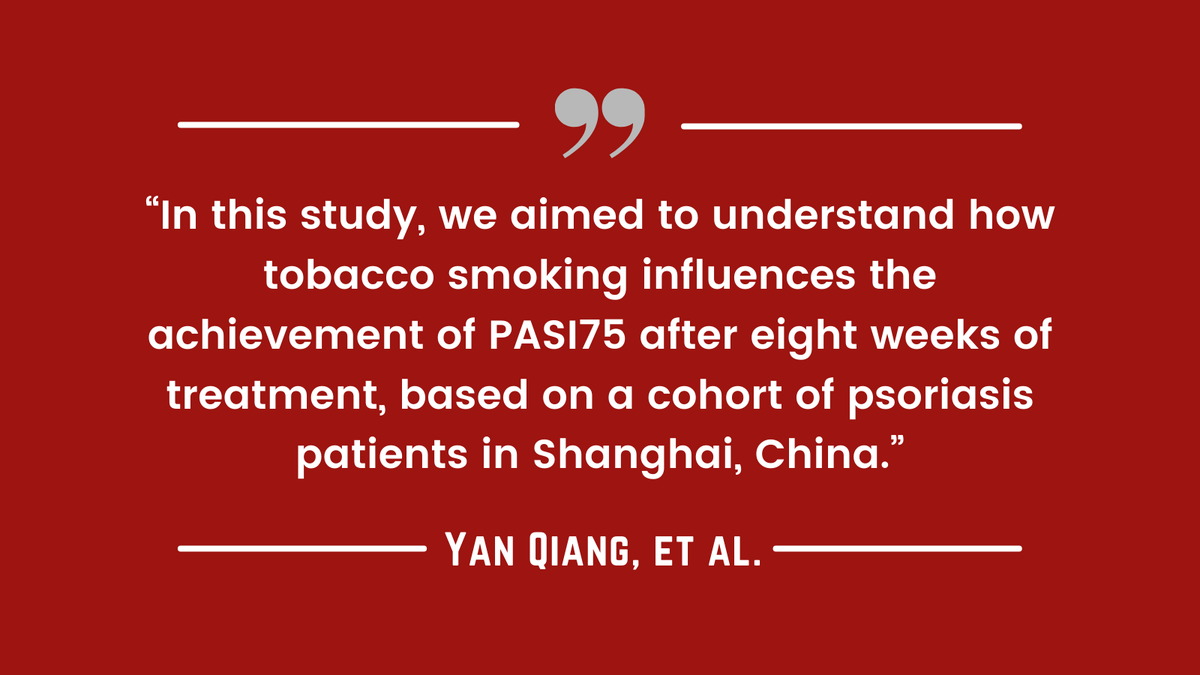 ICYMI: What is the impact of smoking cigarettes on #psoriasis improvements? In a new study by investigators in China highlights the impact of being a current or former smoker on #PASI75 outcomes. View here: hcplive.com/view/psoriasis…