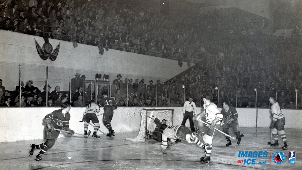 #OTD in 1951 Bill Barilko fired a shot past Montreal goalie Gerry McNeil in front of a sold-out crowd at Maple Leaf Gardens to capture the 4️⃣th #StanleyCup in 🖐 years for the @MapleLeafs. Learn more about this historic moment 👉 bit.ly/NHLDynasties