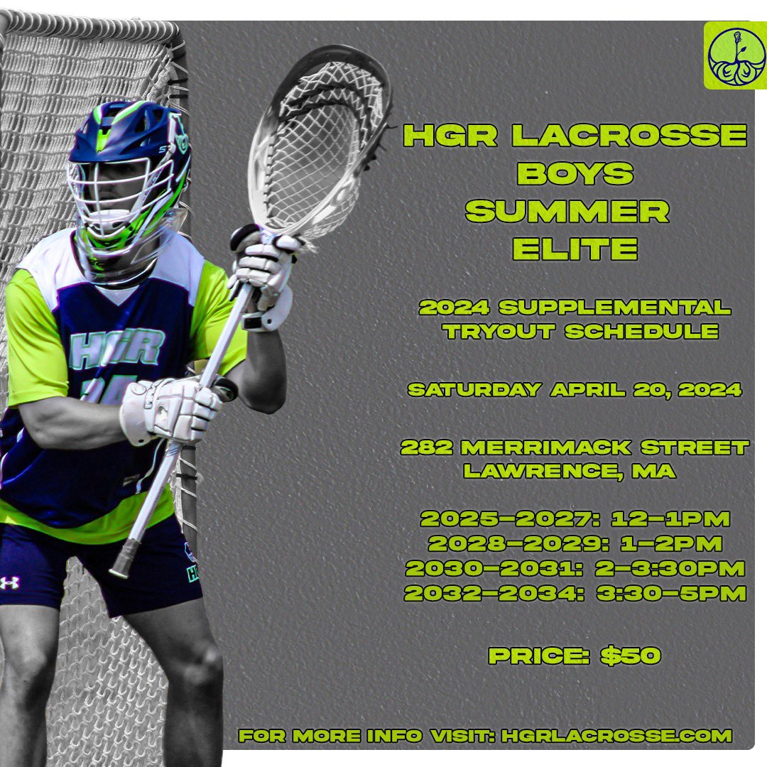 Finally ready to use the summer to get better?  <a href="/HGRLacrosse/">HGR Lacrosse</a> is holding supplemental tryouts!