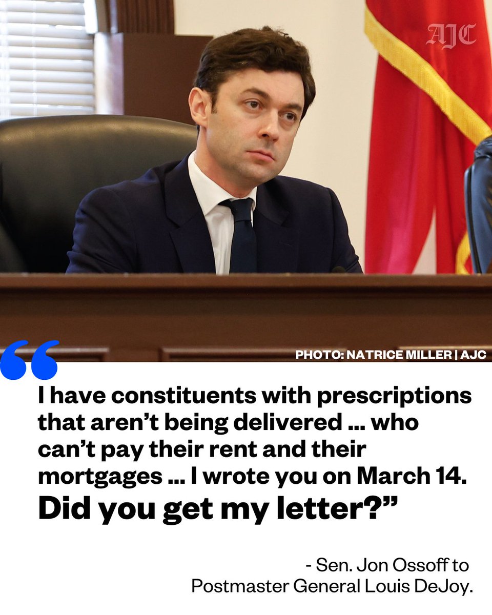 Sen. Jon @ossoff did not hold back in his questioning of Postmaster General Louis DeJoy during a committee hearing today on nationwide postal woes: bit.ly/43Zuo30