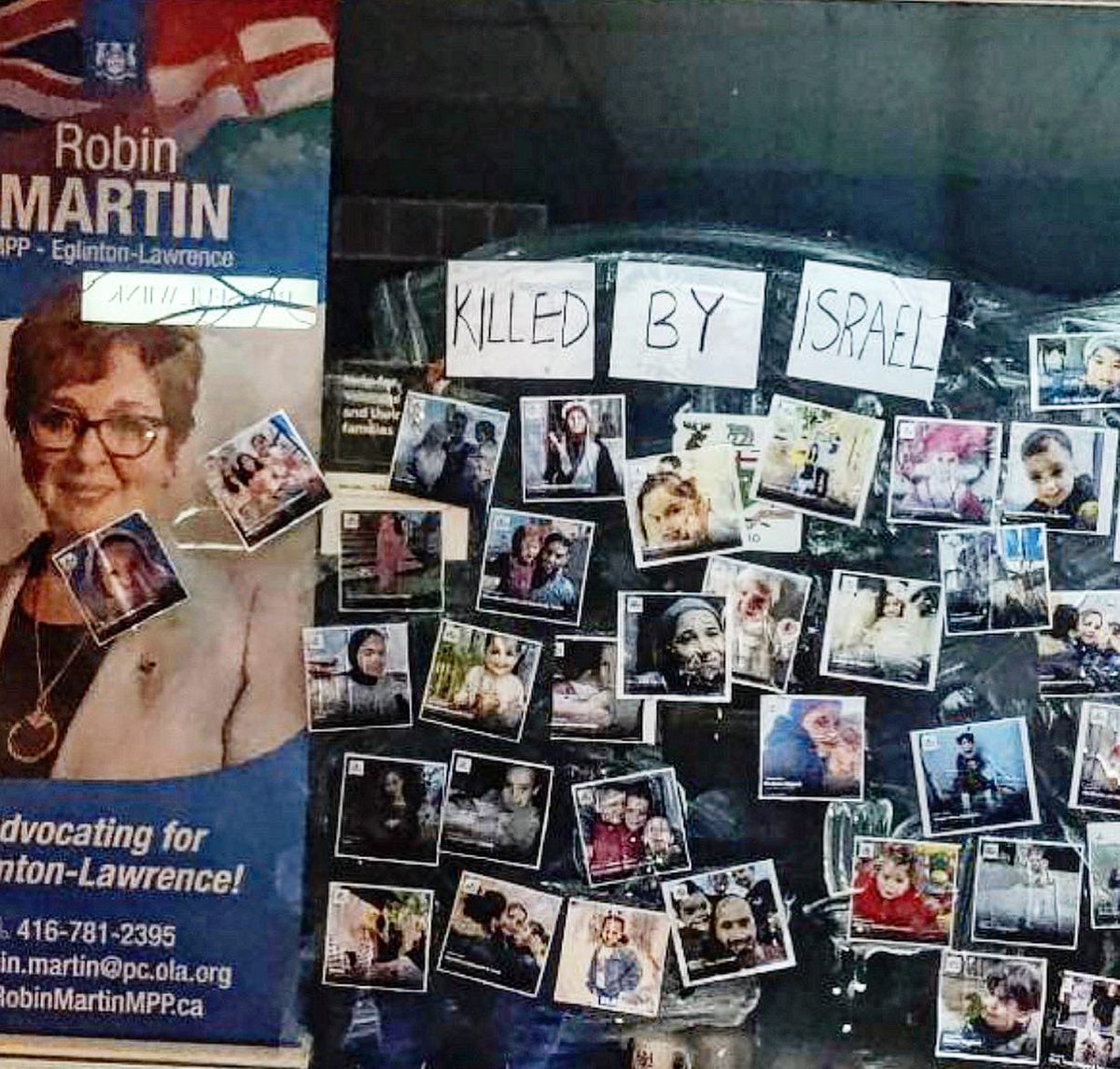 VILE: Pro Hamas thugs cowardly vandalize constituency office of Conservative MPP Robin Martin under the cover of darkness - hope you and your staff are ok @RobinMartinPC.