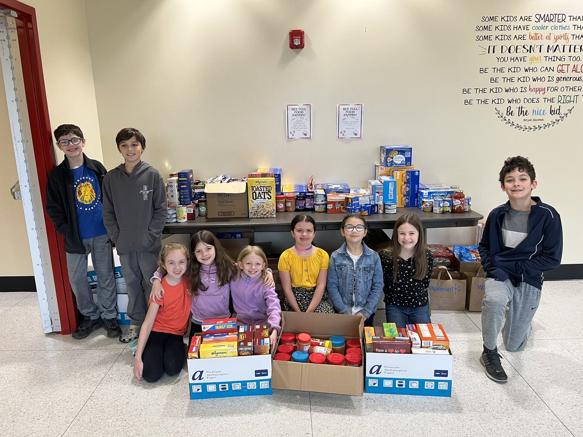 Some of our Student Council members boxed up several boxes of food donated for the BEE Full Food Pantry at Baker.