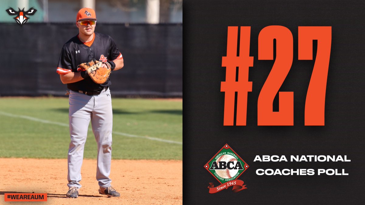 𝒪𝒰𝑅 𝒮𝒯𝒜𝒩𝒟𝒜𝑅𝒟

Taking the field this afternoon with our highest <a href="/ABCA1945/">ABCA</a> ranking as a <a href="/NCAADII/">NCAA Division II</a> program!

Plenty of work left to do though👷‍♂️🧱...

#WeAreAUM