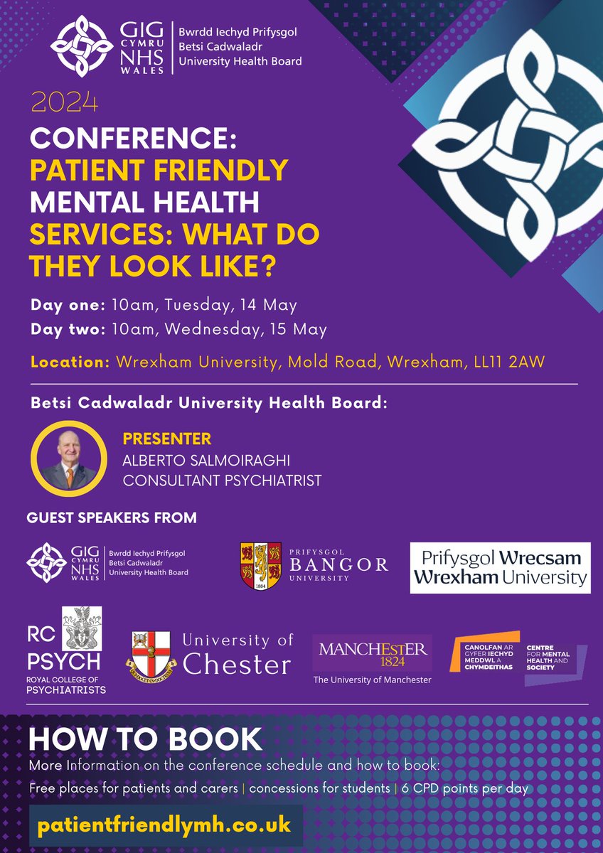 CompassionateMH (@compassionmh) on Twitter photo Have you seen <a href="/BetsiCadwaladr/">Betsi Cadwaladr</a> #PatientFriendly conference? 2 days discussing future fit #MentalHealth services - contributions from many interested in relational approaches, including <a href="/RobertoMezzina1/">Roberto Mezzina</a> #Trieste. More info & to BOOK here
Pls RT patientfriendlymh.co.uk Have you seen <a href="/BetsiCadwaladr/">Betsi Cadwaladr</a> #PatientFriendly conference? 2 days discussing future fit #MentalHealth services - contributions from many interested in relational approaches, including <a href="/RobertoMezzina1/">Roberto Mezzina</a> #Trieste. More info & to BOOK here
Pls RT patientfriendlymh.co.uk