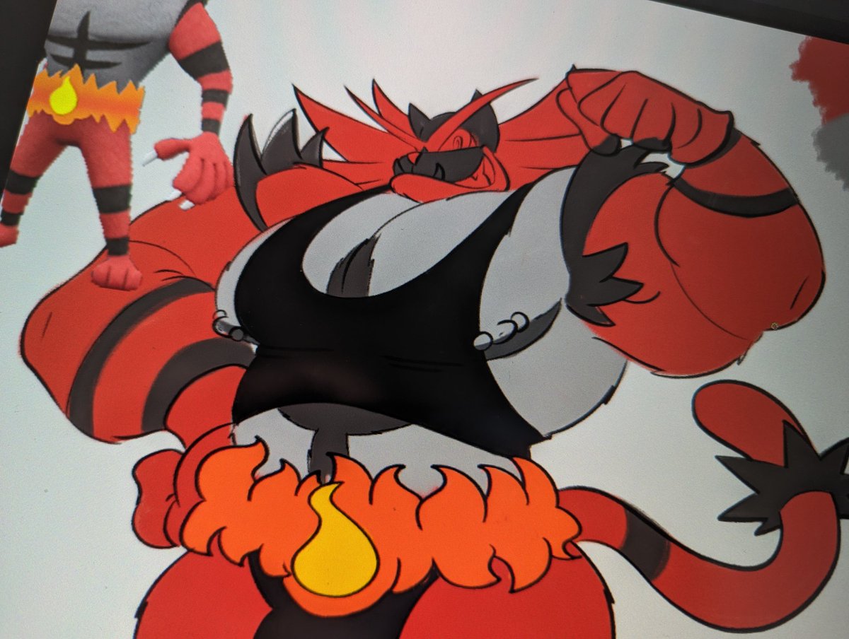 More work on Incineroar tonight at 8PM IST/3PM EST! See y'all then! twitch.tv/PocketBearIllu…