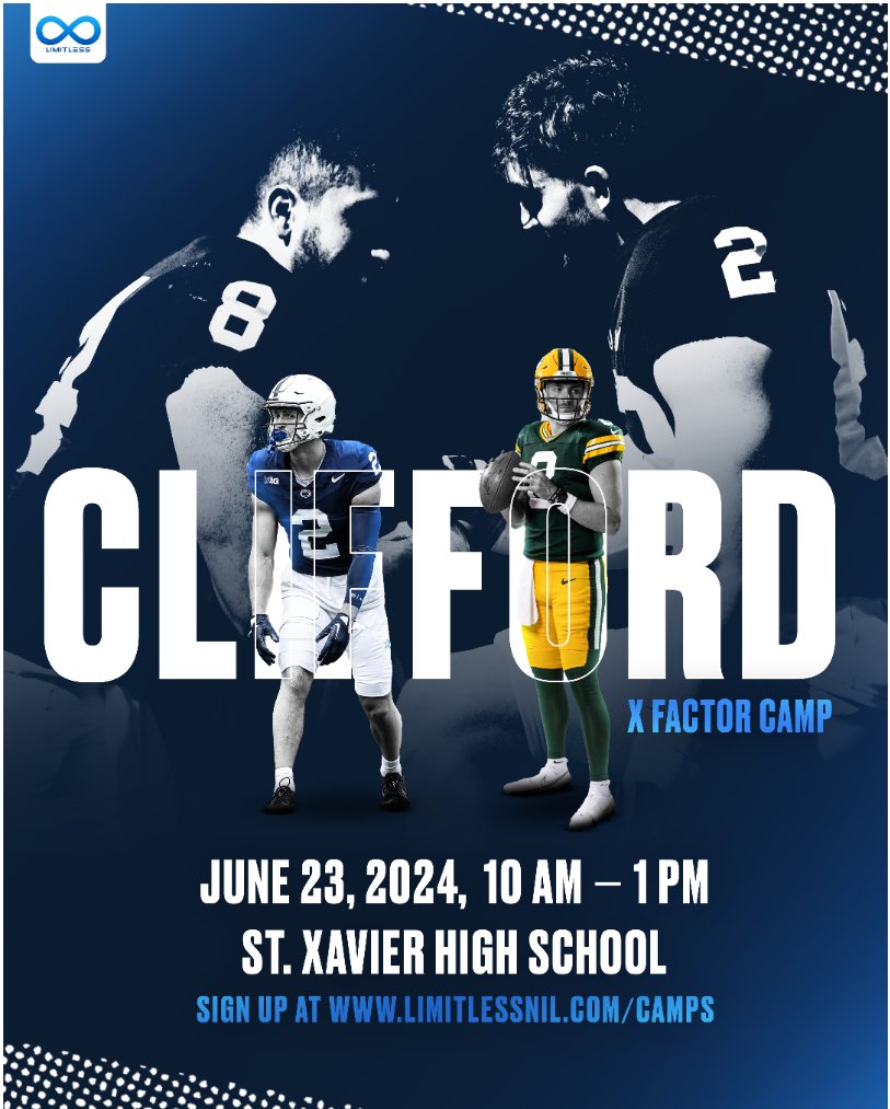 Bomber Athletics is set to host the 2nd annual Clifford X Factor Camp this summer. Get registered at the link below and come spend a day with Bomber greats, @seancliff14 and @liamcliff7! 🎟️ | shorturl.at/nDFUW #GoBombers | #AMDG