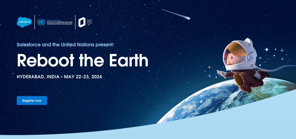 Save the planet through innovation🌏 Join Reboot the Earth on May 22-23 at @salesforce Hyderabad, India! This social coding event brings a diverse group together to build technology solutions that address the climate crisis. invite.salesforce.com/reboottheearth… #ClimateReboot