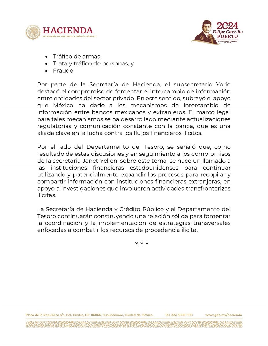 Se reúnen el subsecretario del Tesoro de EU y el subsecretario de Hacienda.

gob.mx/shcp/prensa/27…