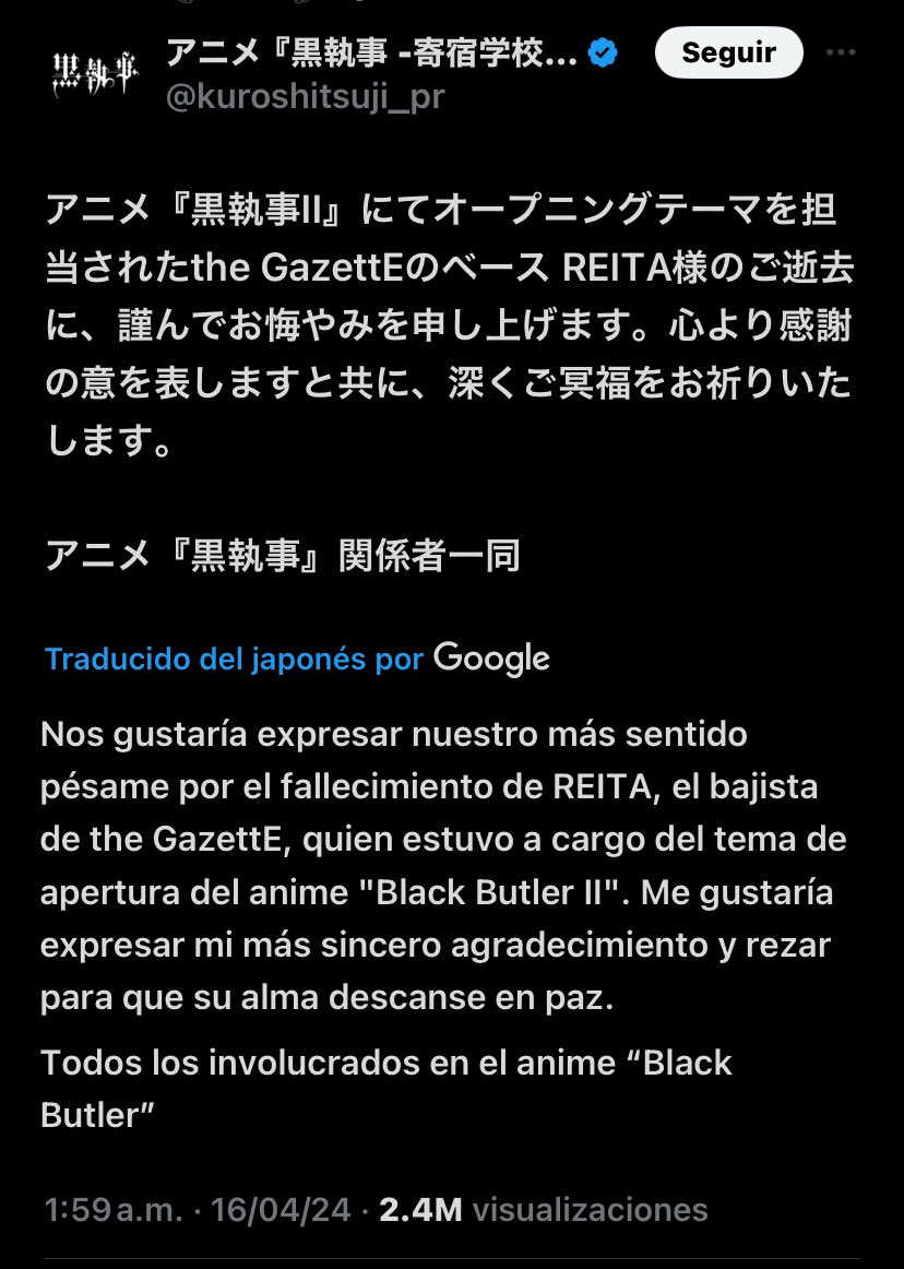 atsrito's tweet photo. sigo sin creer que Reita falleció, es que es irreal, fue la primer banda que me hizo amar el género, estoy llorando, díganme que es mentira https://t.co/vXVPzOY9dS