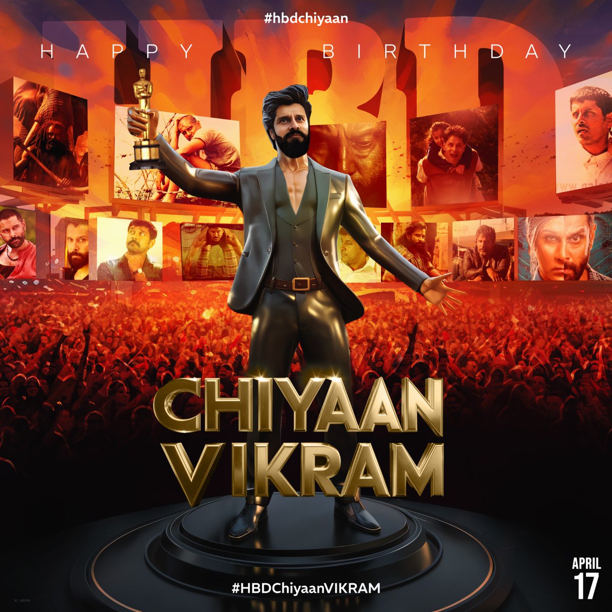 proyuvraaj's tweet photo. Join the celebration for @chiyaan's #ChiyaanVikram sir birthday with the official common DP - it's lit! 🤗🔥

#ChiyaanVikramBirthdayCDP #HBDChiyaan #Thangalaan #Chiyaan62

@sooriaruna @Kalaiazhagan15  @mugeshsharmaa https://t.co/VYgAx8tTy8