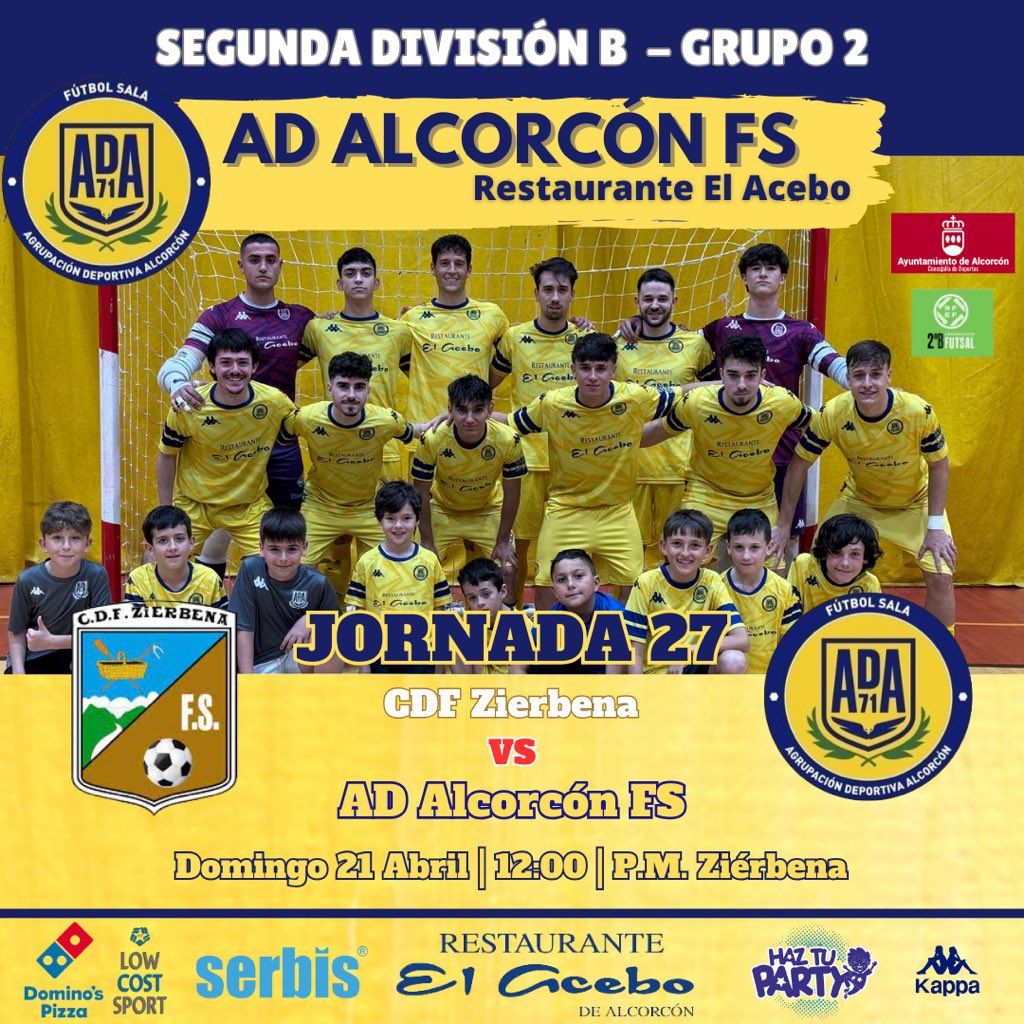 | PRIMER EQUIPO | 

Los de @Carlosj_fisio quieren seguir en la lucha por los puestos de PLAYOFF, se enfrentan a un rival directo en un bonito partido 

🆚 @zierbenafutsal 
📅 Domingo 21
⌚️ 12:00
🏟️ P.M. de Zierbena

#123Alcorcón 
#ConelCorazónenlaPista💛 
#Sentimiento_Alfarero