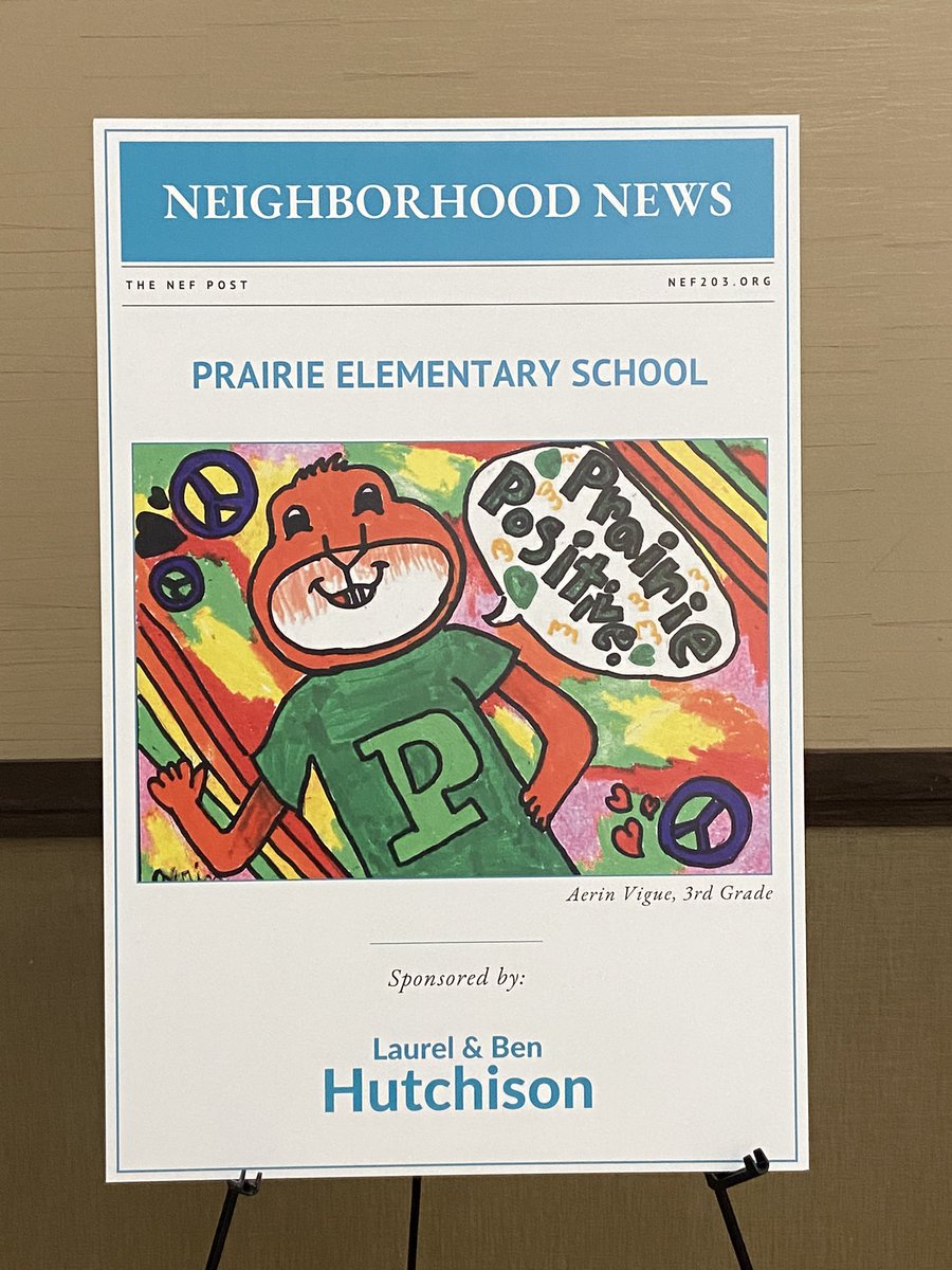 Loved seeing art work from one of our students on display at this morning’s NEF Building a Passion Breakfast.  
#elevate203 #PrairiePRIDE