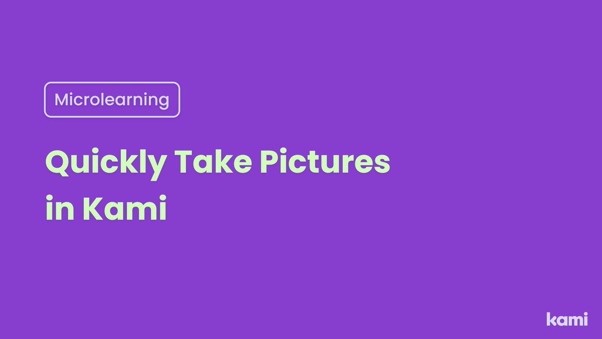 We have a camera tool built into Kami.  In this short video, you can check out some ways that teachers and students can use it! youtu.be/JySr07Pv9ns?si…