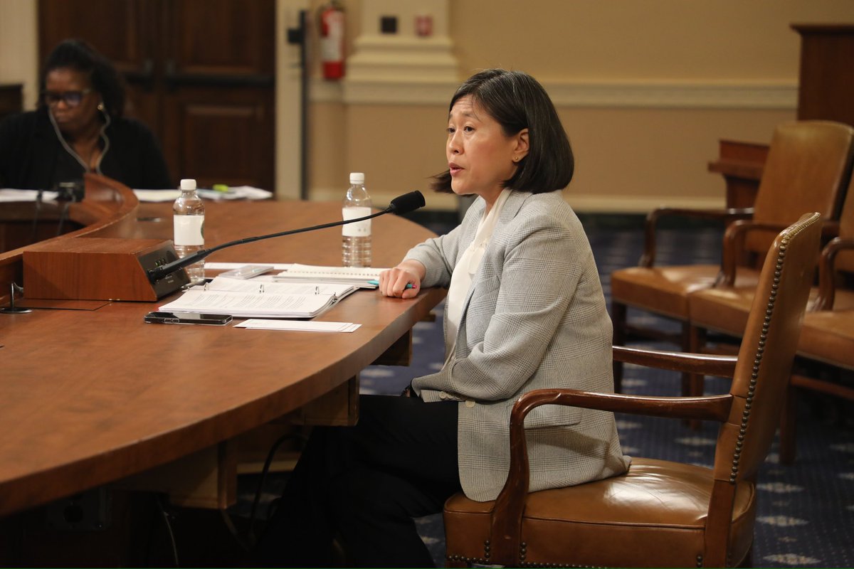 NC fishermen struggle to keep their operations running because of the devastating impact of illegal fishing and unfair trade.   Meanwhile, we allow China to dominate the industry despite its unregulated and unsustainable practices.   I asked @AmbassadorTai to address this.