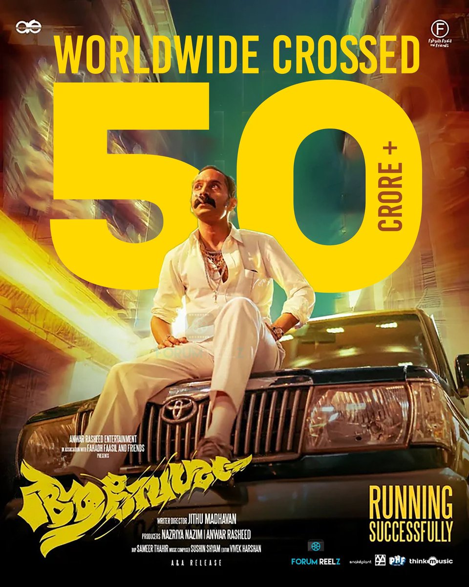 #Aavesham hits 50Cr. Lets go, Ranga and boys going full fledge to reach 100Cr.
