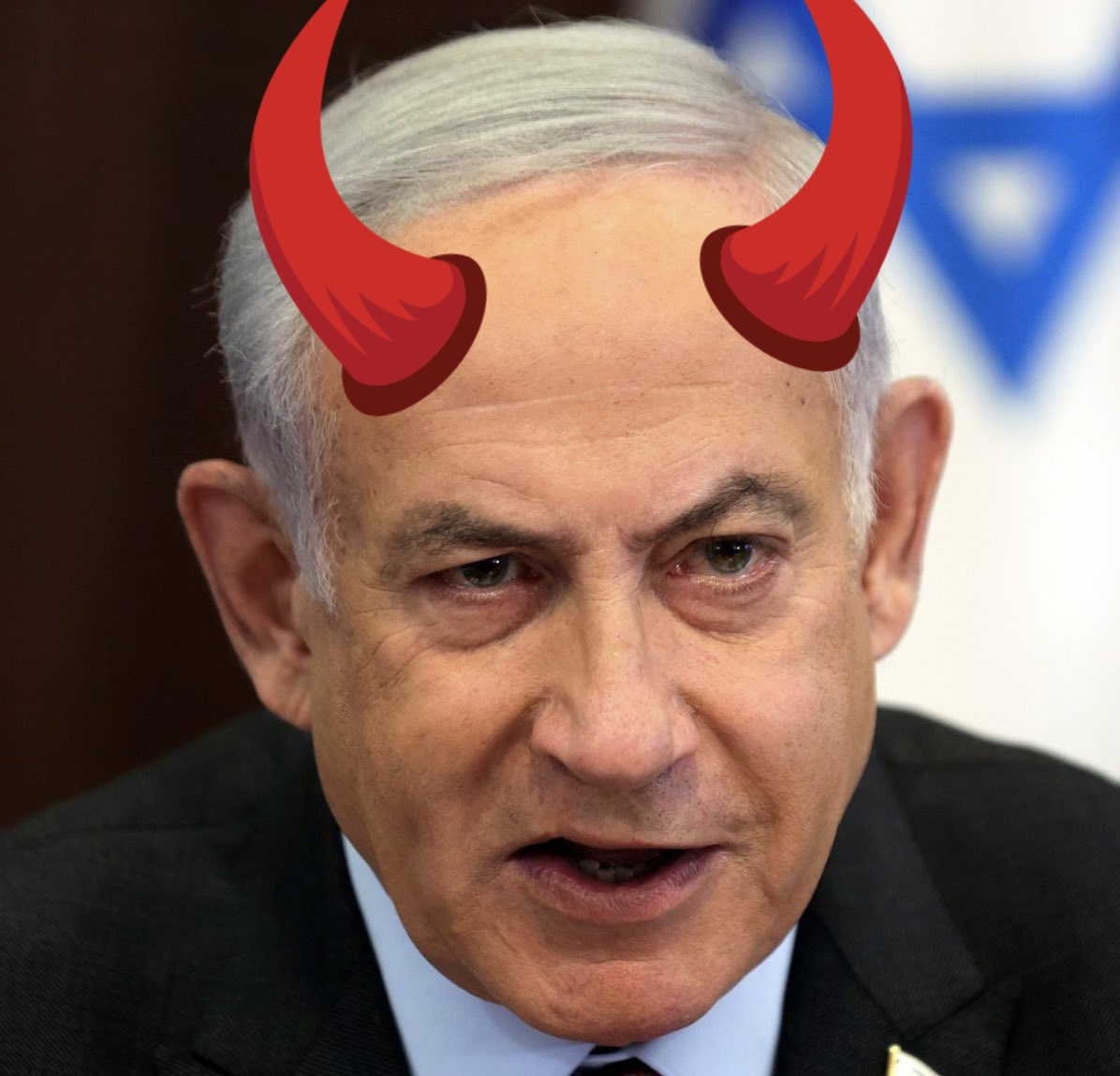 If humanity has a face and evil has a face what it would be ?

HUMANITY                               EVIL 
     👇🏻                                             🔻