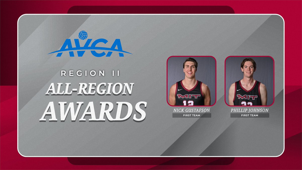 Congrats to Nick Gustafson and Phillip Johnson of @MITMensVB for earning @AVCAVolleyball All-Region honors!! #RollTech Release: tinyurl.com/2ykxmrbe