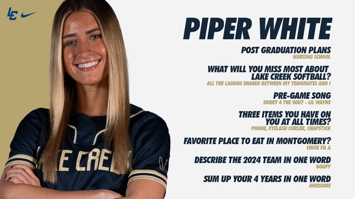 For our 2024 Senior Spotlights we would like to Introduce Senior Piper White! #LC