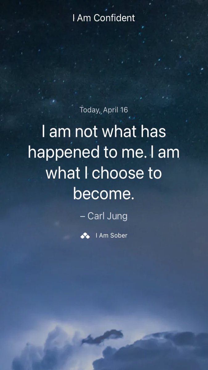 I am not what has happened to me. I am what I choose to become. – #CarlJung #iamsober
