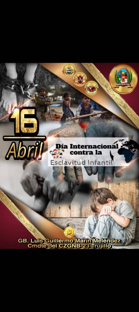 #16ABRIL2024  Venezuela Territorio Libre de Esclavitud Infantil.