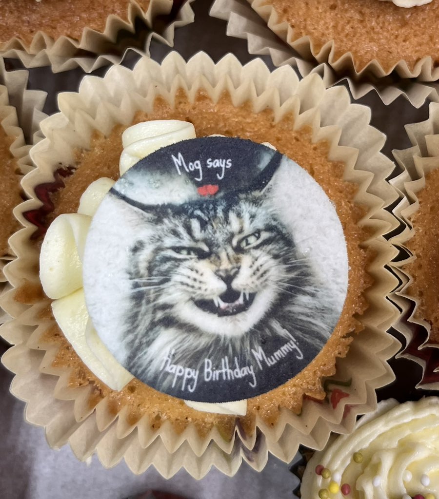 Happy Tuesday to you all. Look at this fabmewlous cake made for Mum by a lovely colleague. Just amazing! 😻 Mum wondered why she’d been asked for ‘that mad picture of Mog where she doesn’t look real’ (rude!) and now she knows why 😹