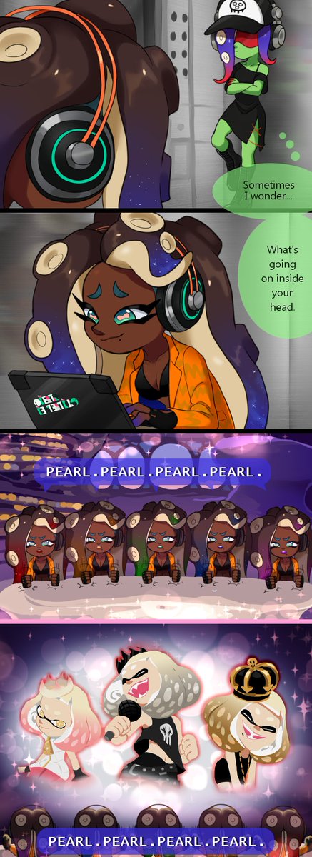 Yurami18's tweet photo. My intrusive thoughts won 
#pearlina #sideorder #Splatoon https://t.co/gKzyUnJU31