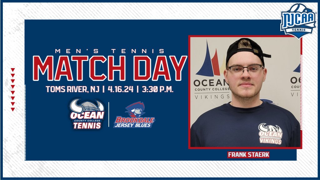 OCC Men's Tennis seeks their 3rd consecutive win today in a 3:30 P.M. home match versus Brookdale CC. Let's go Ocean! 🎾