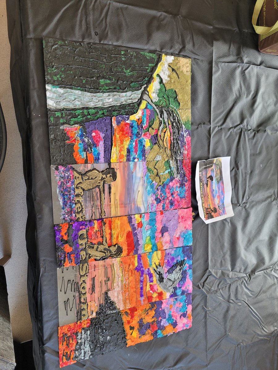 ggdesign29's tweet photo. The mural has just one more week to completion. The participants say they find it very relaxing and are loving the process #wavetrauma #tissuepaperart https://t.co/P5kUuag2v4