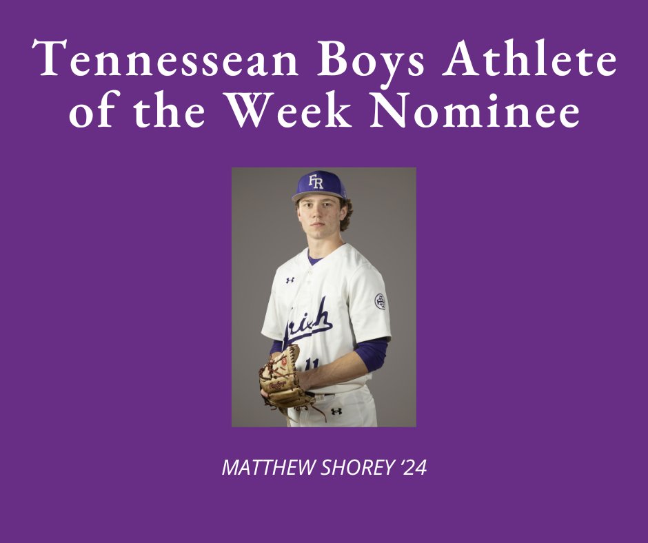 Congratulations to Matthew Shorey '24 on being nominated for the Tennessean Boys Athlete of the Week! Voting for Matthew closes Thursday at noon! tennessean.com/story/sports/h…