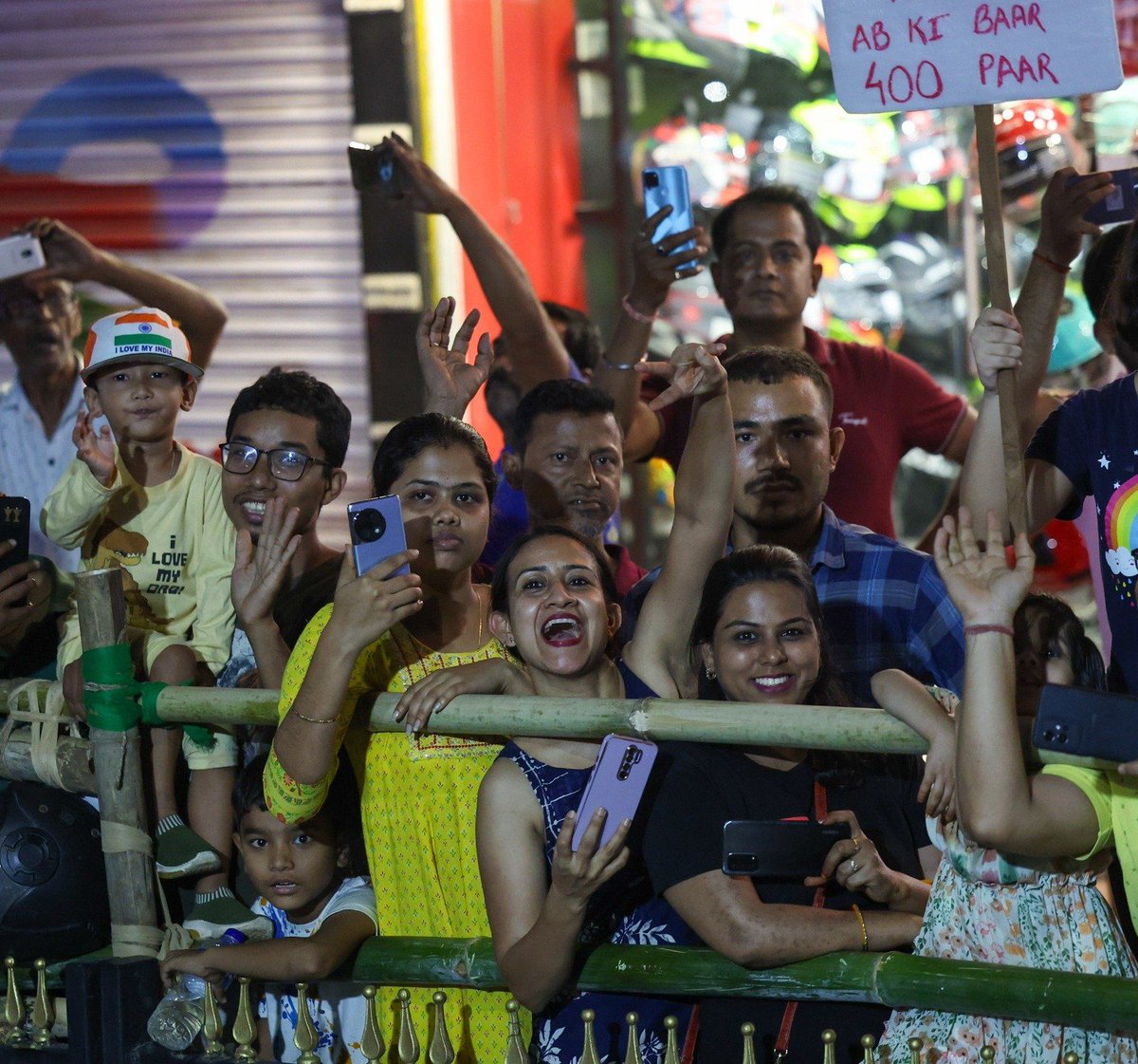 'Modi fever' grips Guwahati! Visuals from PM Modi's roadshow in Assam.